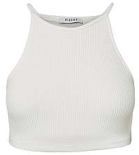 Pieces Dámske tielko Cecilie Sl Crop Top Bright White L