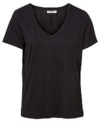 Pieces Dámske tričko Lucy Ss V-neck Top Noos Black M