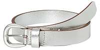 Pieces Dámsky kožený opasok Licia Leather Jeans Belt Silver Colour 85 cm