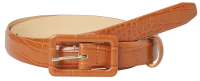 Pieces Dámsky opasok PCHEATHER JEANS BELT Cognac 80 cm