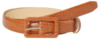Pieces Dámsky opasok PCHEATHER JEANS BELT Cognac 95 cm
