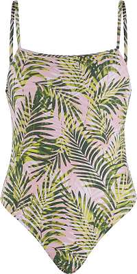 Pieces Jednodielne plavky PCNIA Swimsuit SWW Candy Pink LEAF PRINT M