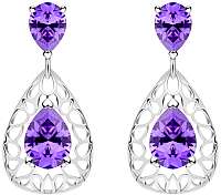 Preciosa Elegantné strieborné náušnice Lyra Violet61 56