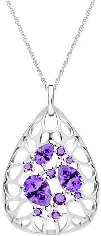 Preciosa Elegantný strieborný náhrdelník Lyra Violet60 56 (retiazka, prívesok)