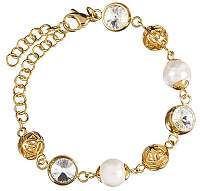 Preciosa Luxusné náramok s perlami a kryštály Lotus Pearl 7294Y00