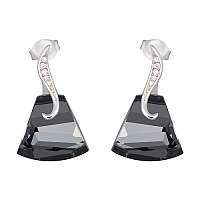 Preciosa Strieborné náušnice Crystal Bell 6039