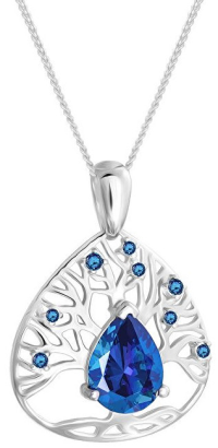 Preciosa Strieborný náhrdelník so zirkónmi Green Tree of Life20 68 (retiazka, prívesok)