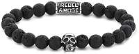 Rebel&Rose Obrúbený náramok Skull Black Moon RR-SK001-S 17,5 cm - M