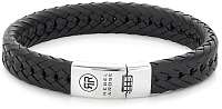 Rebel&Rose Pánsky kožený náramok Twisted Flat Black RR-L0090-S 21 cm - L