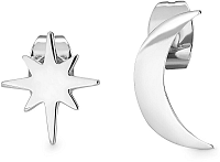 Rosefield Asymetrické náušnice Star and Moon MSSES-J214