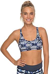 Roxy Dámska športová podprsenka Spirit Bra Dress Blue s Geometric Feeling Small ERJKT03387-BTK8 XS