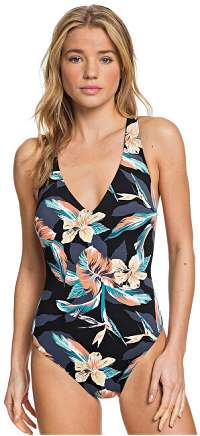 Roxy Dámske jednodielne plavky Pt Beach Class ic s One Piece Anthracite Tropic oco S ERJX103224-KVJ6 L