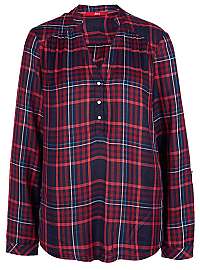 s.Oliver Dámska blúzka Blouse LONGSLEEVE Navy Check 14.910.11.2365.59N1