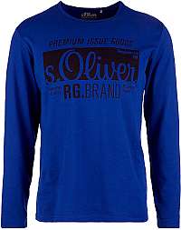 s.Oliver Pánske tričko T-SHIRT LONGSLEEVE Brilla nt Blue 13.910.31.5206.5616 L