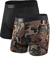 SAXX Sada pánskych boxeriek VIBE BOXER BRIEF 2PK black / wood camo S