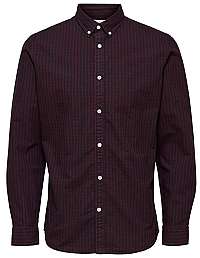 SELECTED HOMME Pánska košeľa SLHSLIMGINGHAM SHIRT LS CHECK EX Dark navy checks Tops A 12 M