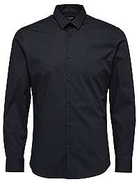 SELECTED HOMME Pánska košeľa Slimpreston-Clean Shirt Ls B Noos Black S