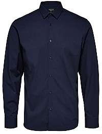 SELECTED HOMME Pánska košeľa Slimpreston-Clean Shirt Ls B Noos Navy Blazer L