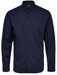 SELECTED HOMME Pánska košeľa Slimpreston-Clean Shirt Ls B Noos Navy Blazer M