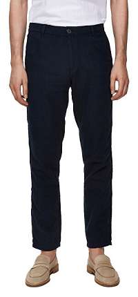 SELECTED HOMME Pánske nohavice SLHSTRAIGHT-PARIS LINEN PANTS W Dark Sapphire