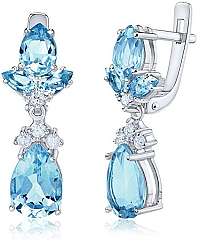 Silvego Strieborné náušnice Luxuria s prírodným topazom FNJE1214tb