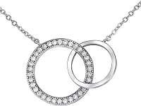 Silvego Strieborný náhrdelník TOGETHER FOREVER spojené dva kruhy JJJMVP0419