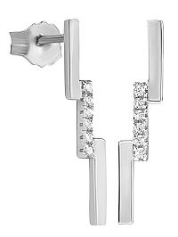 Silver Cat Jemné strieborné náušnice so zirkónmi SC329