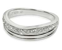 Silver Cat Strieborný prsteň s kryštálmi SC037 56 mm