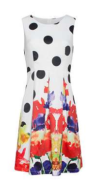Smashed Lemon Dámske šaty 19206 Black White/Multi L