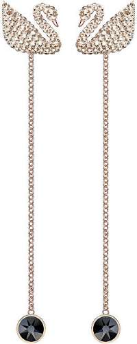 Swarovski Luxusné dvojité labutí náušnice SWAN73164