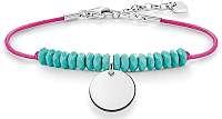 Thomas Sabo Ružový náramok s tyrkysovými korálkami a príveskom LBA0082-905-17-L19,5v