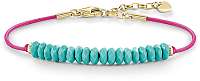 Thomas Sabo Ružový náramok s tyrkysovými korálkami LBA0077-896-17-L19,5v