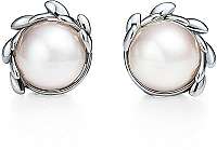 Tiffany & Co. Luxusné strieborné náušnice s perlami Paloma Picasso Olive Leaf296457 + originálne balenie