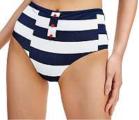 Tommy Hilfiger Dámske plavkové nohavičky Broken Str - Pitch Blue High Waist Bikini XS