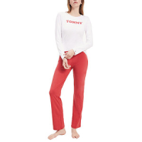 Tommy Hilfiger Dámske pyžamo Set Ls UW0UW01929-0WV White / Cardinal M