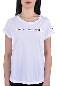 Tommy Hilfiger Dámske tričko Tommy Original Rn Tee Ss Logo UW0UW01618-100 White S