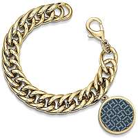 Tommy Hilfiger Masívny pozlátený náramok s príveskom TH2700973