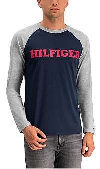 Tommy Hilfiger Pánske tričko Cn Ls Tee Raglan UM0UM01624-416 Grey Heather L