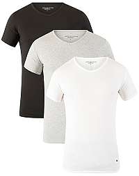 Tommy Hilfiger Sada pánskych trik Premium Essentials Vn Tee Ss 3 Pack 2S87903767-004 Black/Grey Heather/White L