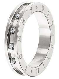 Tommy Hilfiger Štýlový oceľový prsteň s kryštálmi TH2780208 58 mm