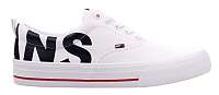 Tommy Hilfiger Tenisky Logo Print ed Lace Up Closure Round Toe Sneakers EM0EM00258-100