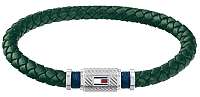 Tommy Hilfiger Trendy zelený kožený náramok TH2790084