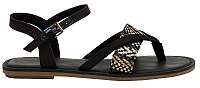 TOMS Dámske sandále Black Canvas/Geometric Woven Lexie