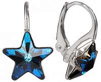 Troli Dievčenské strieborné náušnice Star 10 mm Bermuda Blue