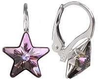 Troli Dievčenské strieborné náušnice Star 10 mm Vitrail Light