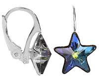 Troli Dievčenské strieborné náušnice Star 10 mm Vitrail Medium
