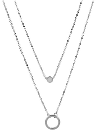 Troli Dvojitý náhrdelník s krúžkovými príveskami z ocele