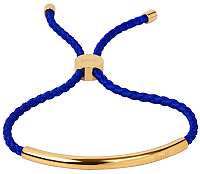 Troli Kráľovsky modrý šnúrkový náramok s pozlátenou oceľovou ozdobou