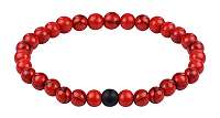 Troli Obrúbený náramok z červeného howlitu a onyxu 18 cm