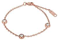 Troli ružovo pozlátený oceľový náramok s trblietavými ozdobami SW-WC028 rose gold